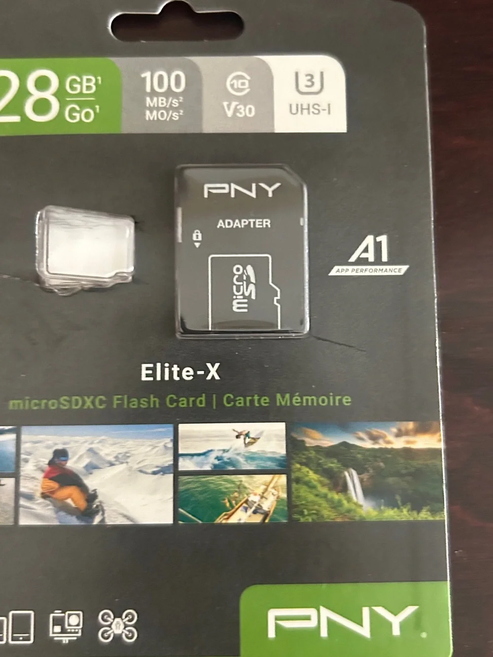 128GB Elite-X microSDXC Memory Card - Black/Green open box ONLY Adapter